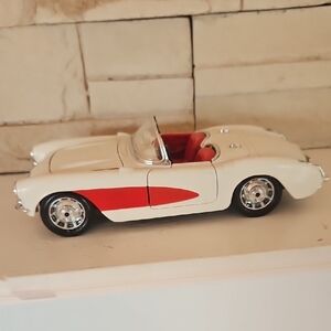 Classic Convertible Toy Car - White and Red